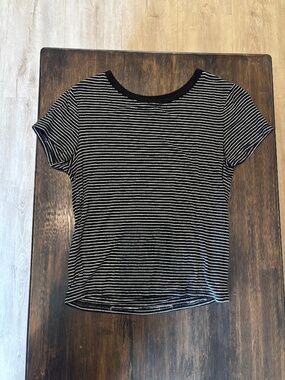 Forever 21 black and white pinstripe tee